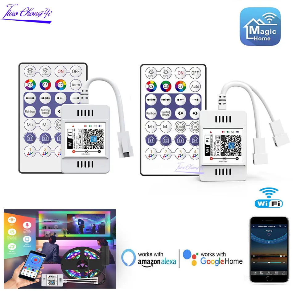 WS2811 WS2812B DC5-24V WiFi LED RGB Controller For Pixel rgb Strip Light WS2813 WS2815 SK6812 Magic Home | Освещение
