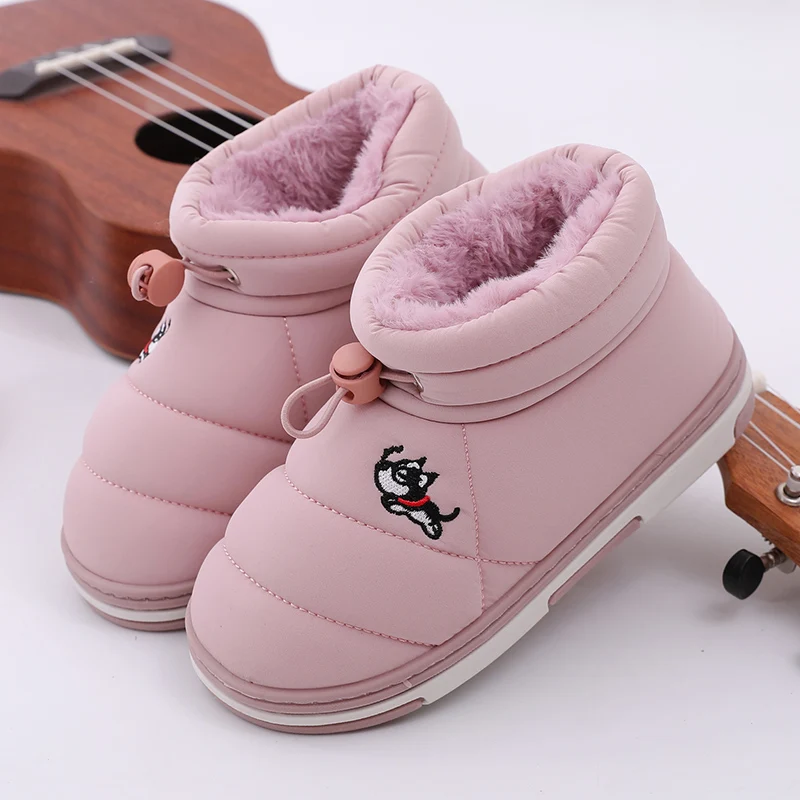 Детские хлопковые ботинки плюшевые ботильоны детские зимние Водонепроницаемая