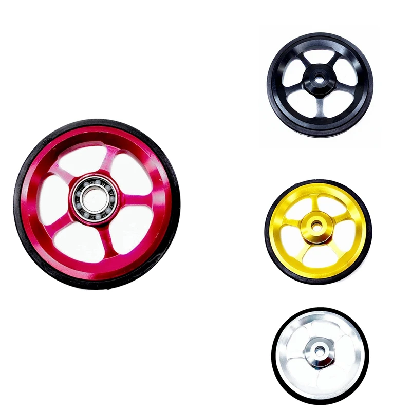 

New for Brompton Folding Bike Easy Wheel 6cm Ceramic Bearing Rear Rack CNC Aluminum Alloy Birdy Easy Wheel