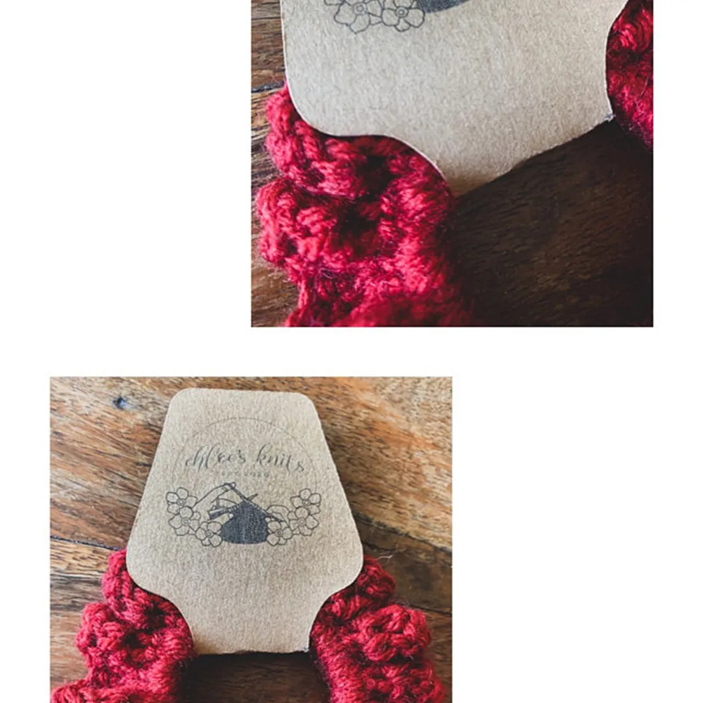 Пользовательские складные бирки для аксессуаров волос обертывание резинки