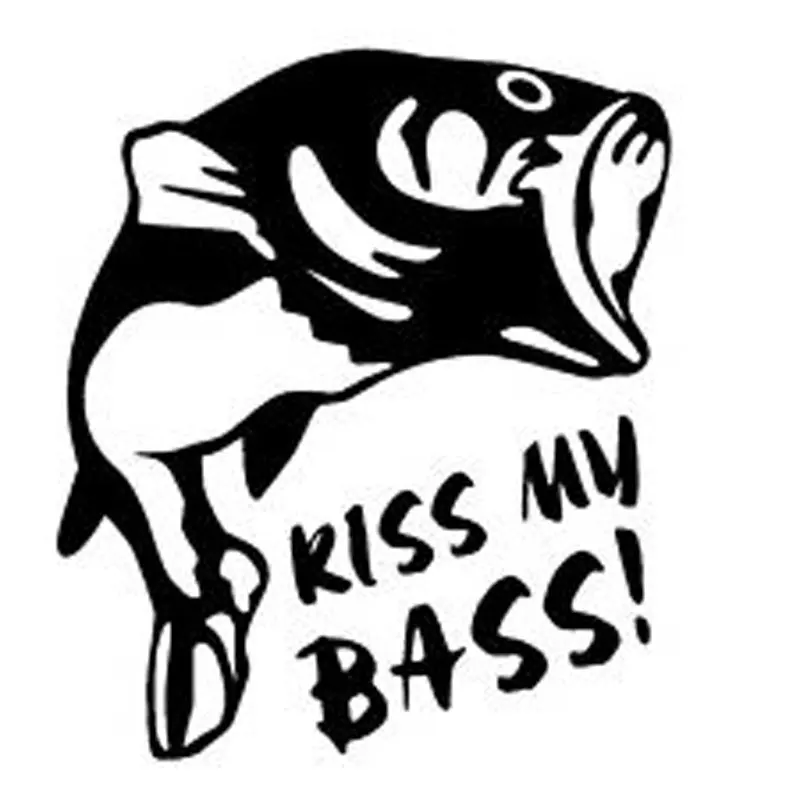 12 4 см * 14 5 Виниловая наклейка Kiss My Bass Truck Забавный автомобиль лодка рыбалка для