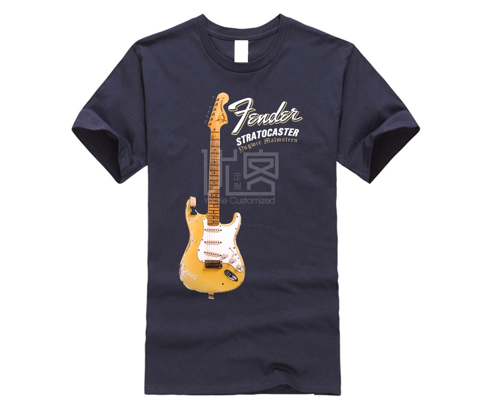 100 baumwolle druck shirts angepasst t shirt yngwie malmsteen stratocaster e gitarre t shirt schwarz free global shipping
