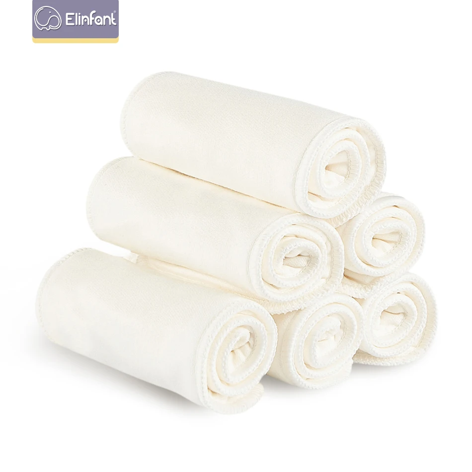 Elinfant-10 piezas de algod&oacute;n de bamb&uacute; con 2 capas de microfibra, supersuave, absorbente, 35x13,5 cm, inserto de pa&ntilde;al de tela-0