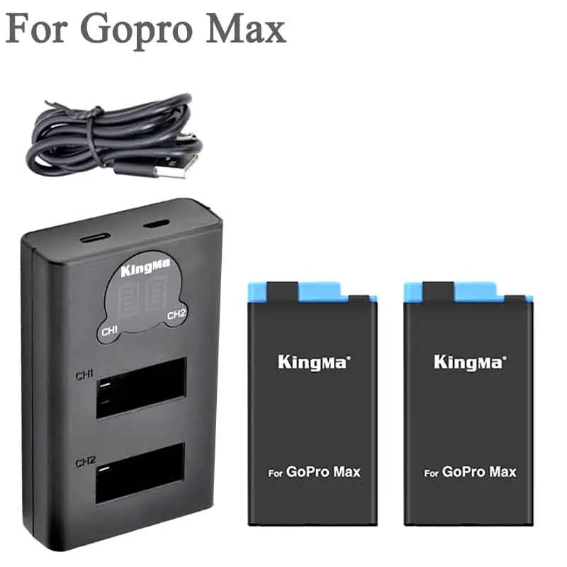 2 шт. 1400 мАч для Go Pro 360 панорамная камера батарея + LCD USB двойное зарядное устройство