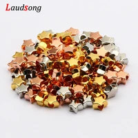 50pcs rose gold silvers ccb acrylic star beads big hole spacer beads for jewelry making handmade diy necklace bracelet