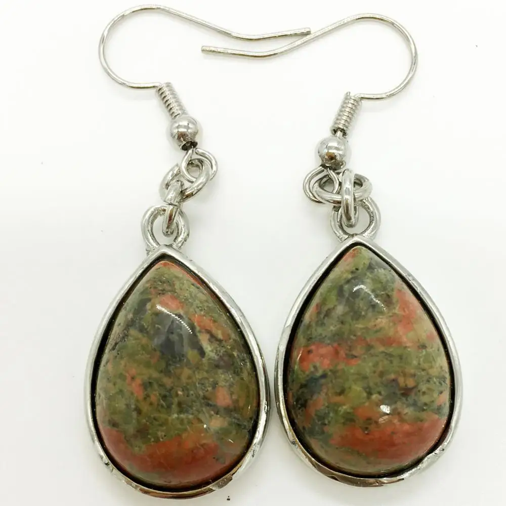 Бесплатная доставка красивые серьги подвески с лазуритом унакитом вишневым