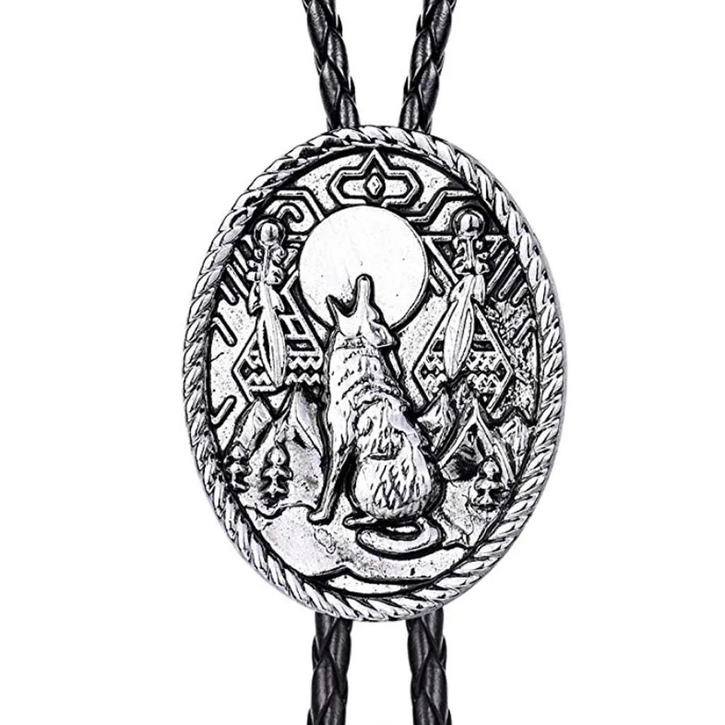 Ковбойские Ретро галстуки с волком и мужские ювелирные украшения|Женские