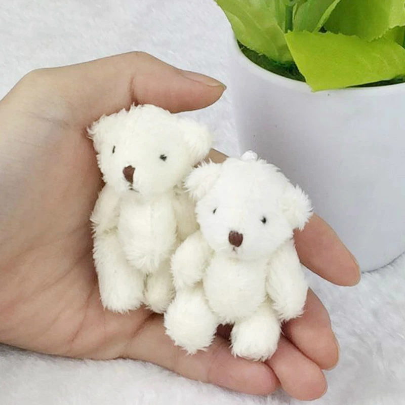 5 шт./лот 6 см Kawaii Мини Мишка Тедди Мягкие плюшевые игрушки для детей Белый Розовый