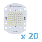 Светодиодный прожексветильник высокой мощности, 50 Вт, 20 шт., светодиод Epistar 3030, SMD, чип, источник света, 30-34 в, белый, 6500 К, прожектор, точечные лампы
