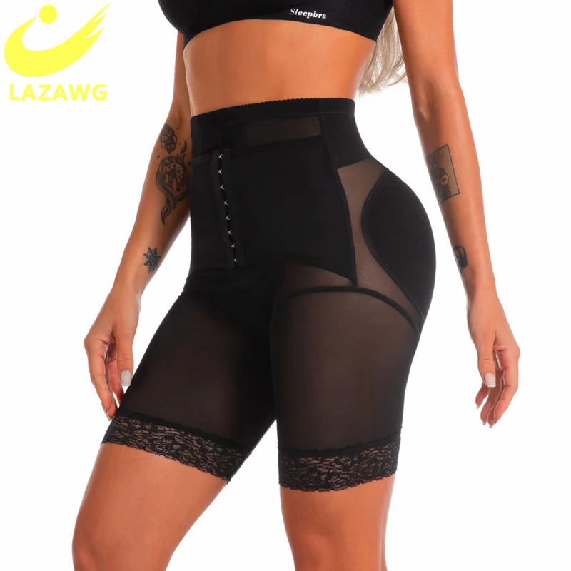

LAZAWG молния животик Управление нижнее белье Для женщин для похудения Body Shaper шорты тренажер для талии подтягивающее ягодицы белье задница мя...