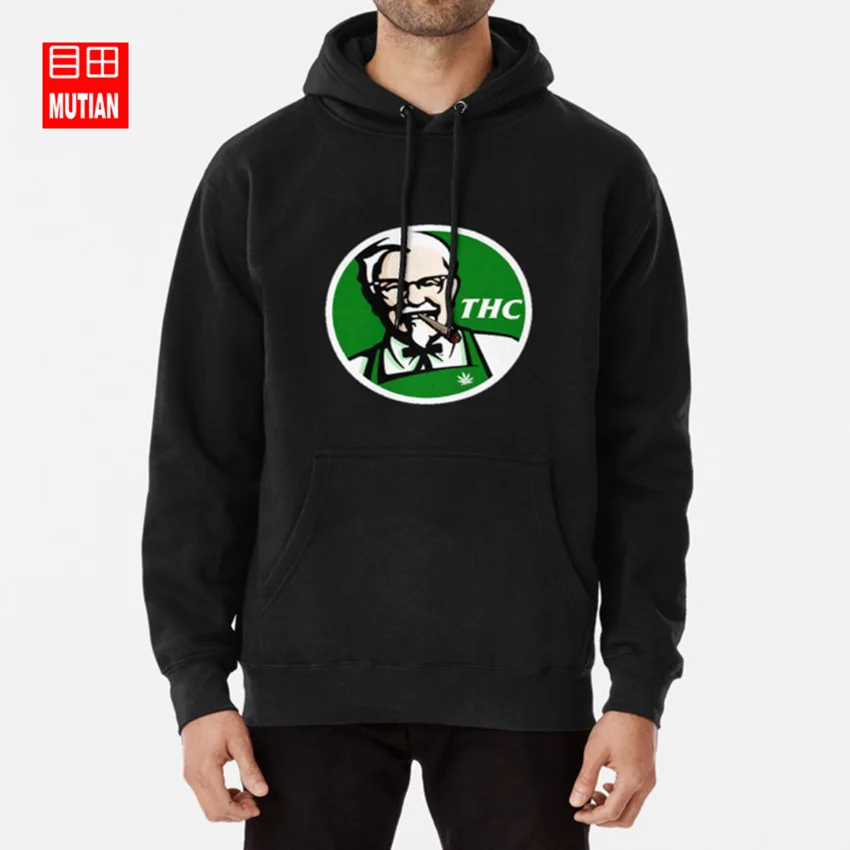 KFC пародия THC Weed. Толстовки с капюшоном kfc thc weed|Мужские толстовки и свитшоты| |