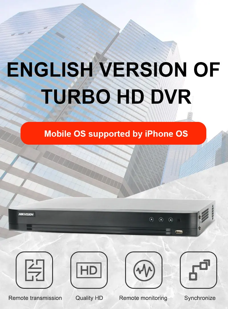 Hikvision Оригинальная английская версия Turbo HD DVR DS-7216HQHI-K2 16ch 4MP HDTVI/HDCVI/AHD/CVBS сигнал HDMI выход до 4K