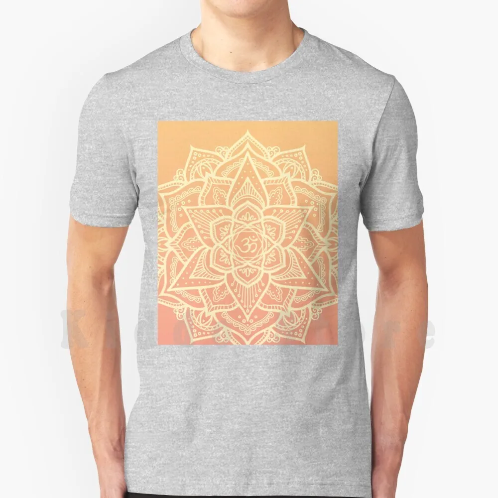 

Mandala T Shirt Diy Big Size 100% Cotton Mandala Orange Sun Om