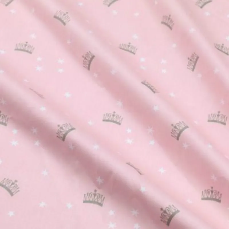 50x80cm Crown Принцесса Девочка Детский хлопковый саржевый ткань, Лоскутная Ткань, сделай сам шитье стеганое жир четверти материал для ребенка и ребенка - Цвет: 50x80cm Crown