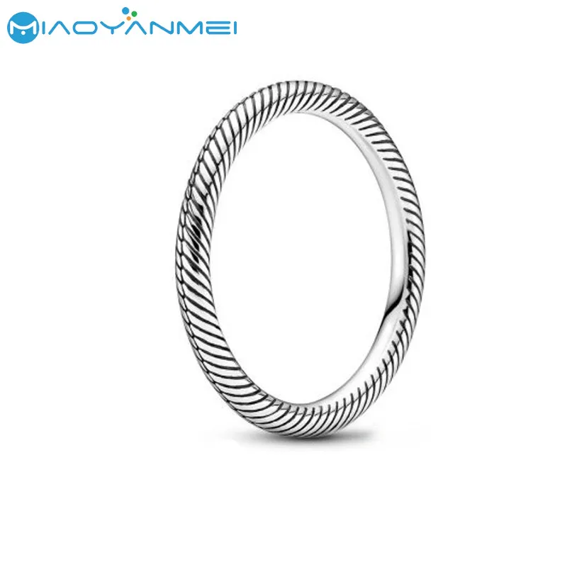 

925 Sterling Silver Rings 2020 Autumn New Silver Snake Bone Pattern Ring Fashion Jewelry Women Birthday Gift