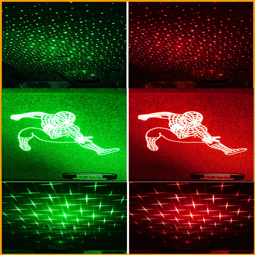 Обновленная красная зеленая фиолетовая светодиодная Лазерная лампа с USB