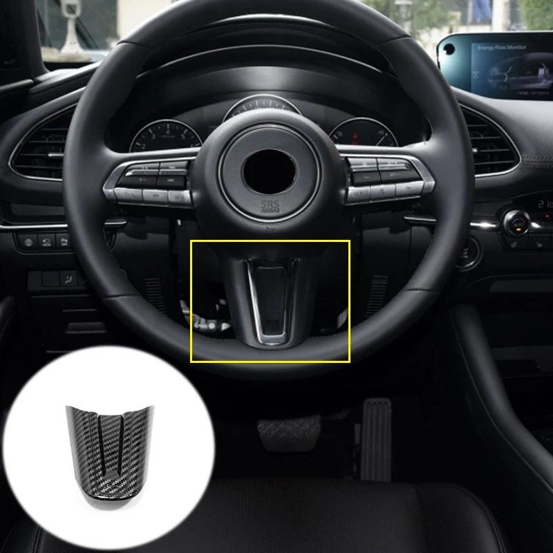 

ABS матовое/углеродное волокно для Mazda CX-30 2020 2021, аксессуары, кнопки на Автомобильное рулевое колесо, крышка рамы, отделка, стикер, автостайлинг, 1 шт.