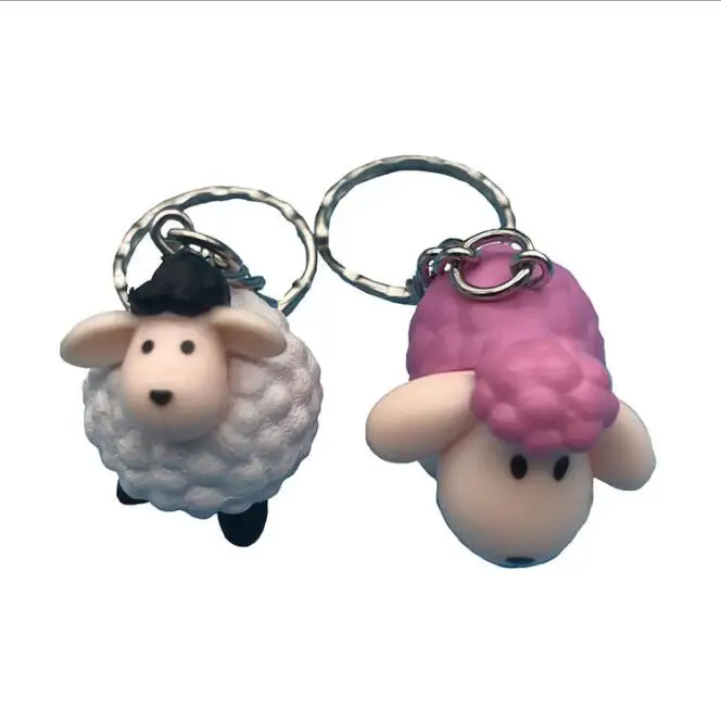 

10pcs/lot creative style cartoon mini lamb keychain children lovely sheep key ring $11