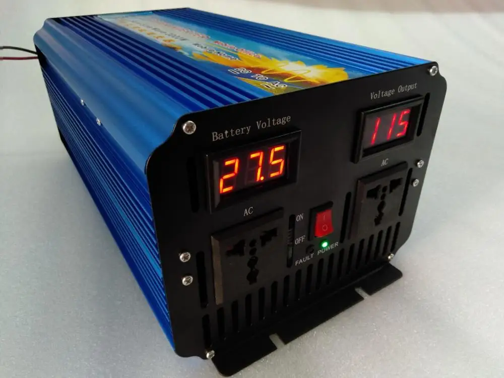 Цифровой дисплей 3 кВт 3000 Вт DC24V к AC110V 60 Гц Чистая синусоида Инвертор для солнечной