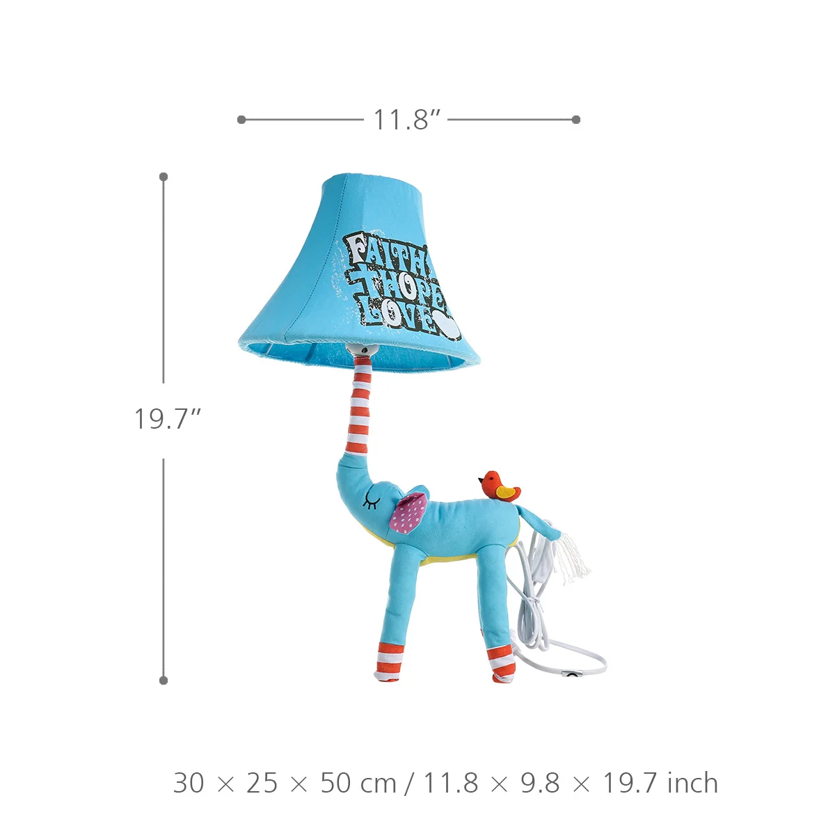 

New Blue Elephant Art Cloth Sculpture Morden Home Decoration for Living Room Bedroom Kids Table Lamp