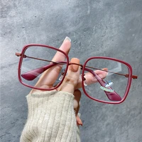 fashionable female anti blue light computer glasses popular products 2021 square reading glasses for women red black eyewear