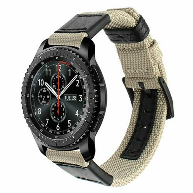 20 мм 22 мм ремешок для часов нейлоновая ткань для samsung gear S3 Frontier/классические быстросъемные Сменные булавки ремешок для браслета - Цвет ремешка: Khaki