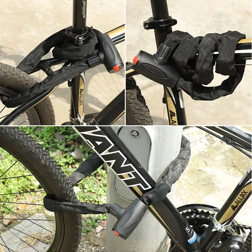 

Bicycle Lock MTB Road Bike Safety Anti-theft alloy steel Chain Lock With 2 Keys Outdoor Cycling Bicycle Accessories Bike Lock