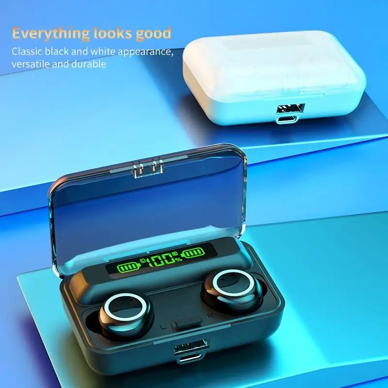 f9 3 tws 5 1 digital display touch bluetooth headset emergency charging type c interface earphone headphones audifonos earbuds free global shipping
