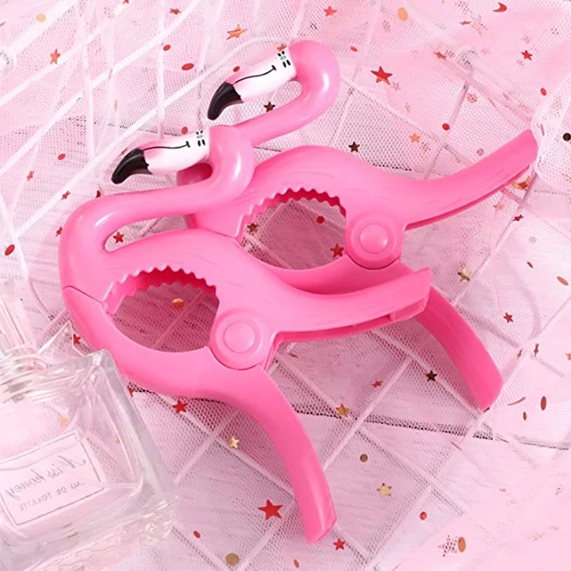 4 шт пластиковые мультфильм Фламинго полотенце клипы большие солнцезащитные