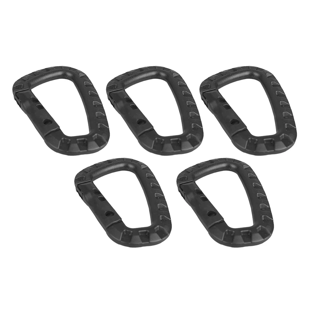 

10pcs Carabiner Keychain Hard Polymer D Lock Backpack Climbing D Rings