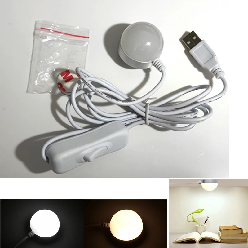 2W USB мини светодиодная Ночная Лампы для чтения DC5V магнит лампа с магнитной клей