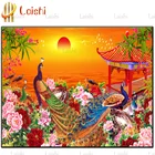 Восход солнца Павлин, пейзаж брильянтовая картина Алмазная вышивка все Дрель Стразы мозаичная картина по номерам хобби подарок на заказ