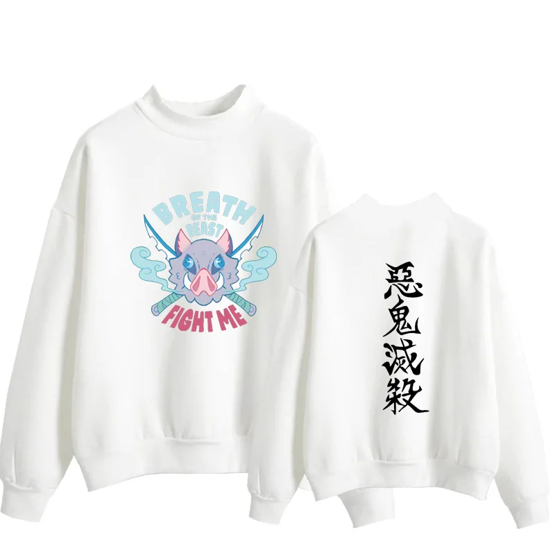 

Men's Ghost Slayer Sweatshirt T-shirt Japanese Anime Funny Pig Front and Back Print Fashion Casual Round Neck Sweatshirt Unisex