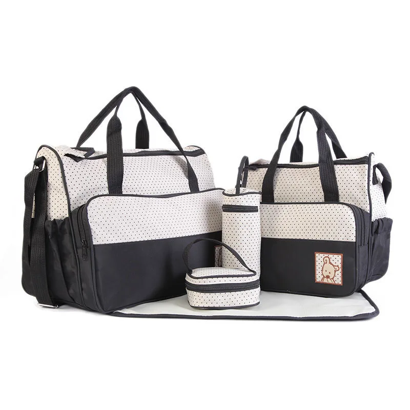 

Fashion Women Bag High Quality Waterproof Mummy Bag Handbag Five Piece Multi-Function Fashion Large Capacity Mother Bags