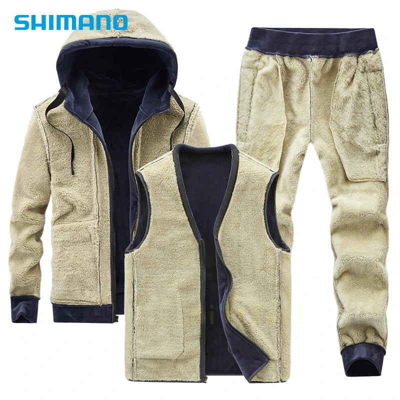 Autumn Winter Fishing Clothes Hiking Camping Shimano Fishing Suit for Men Fleece Keep Warm Thermal Breathable Fishing Clothing enlarge