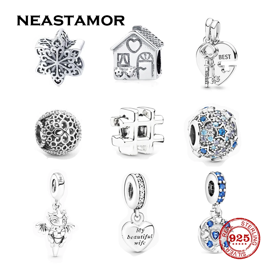 Новый Стиль серебро Цвет повышенной звезды паве кулон из бисера Подвески к