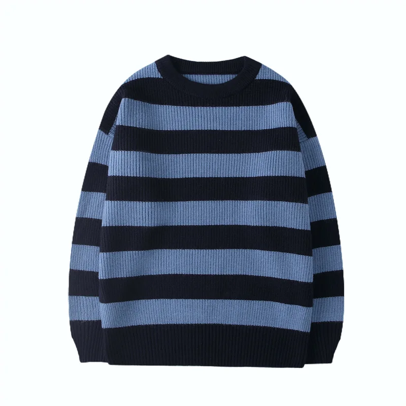 

Autumn Winter Knitted Striped Sweater Women Casual Oversized Pullovers Sweaters Loose Warm Jumper Streetwear Teen Knitwear