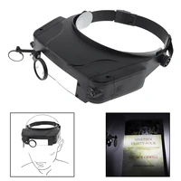 11x headband magnifier wearing type magnifying glass optical lens tool with led light and 3 magnifying lens for jewel repair