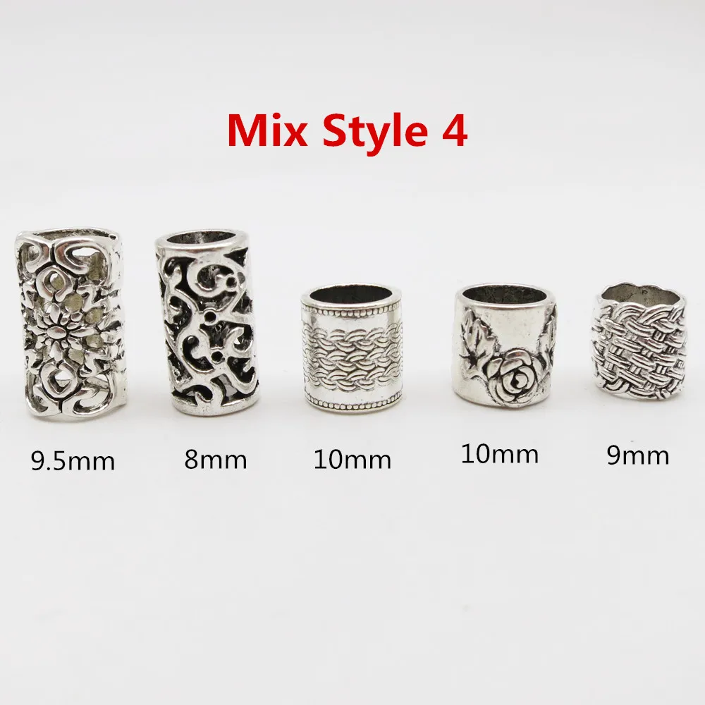 5 шт./упак. серебряные кольца в форме викингов с большим отверстием оплетка для
