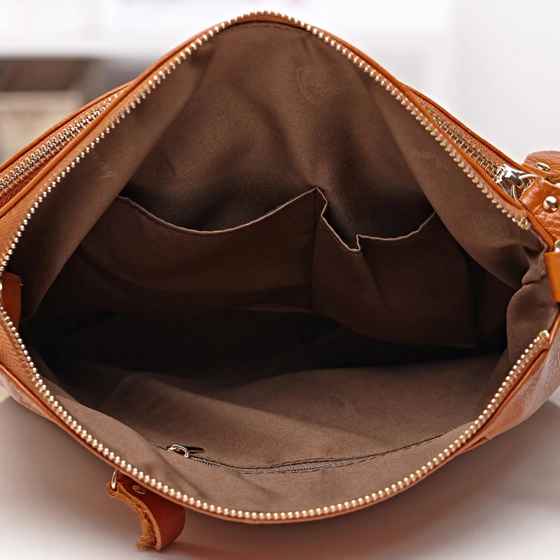 

BONAMIE First Layer High Quality Genuine Leather Women's Shoulder Bag Women Mummy Casual Messenger Bag Handbag Female Crossbody