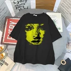 Футболка Y2k женская с графическим принтом лица, уличная одежда в стиле гранж, топ в стиле Харадзюку, хип-хоп, панк, с коротким рукавом, на лето