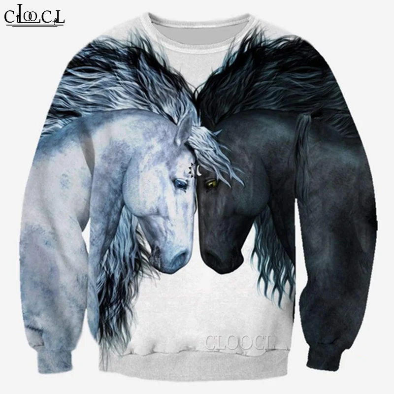 

HX Newest Popular Animal Horse 3D Print Men Women Autumn Sweatshirt Casual Hip Hop Long Sleeve Harajuku Tops Drop Shipping