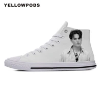 personality mens casual shoes hot cool pop funny high quality handiness johnny depp cute cartoon custom sneakers white