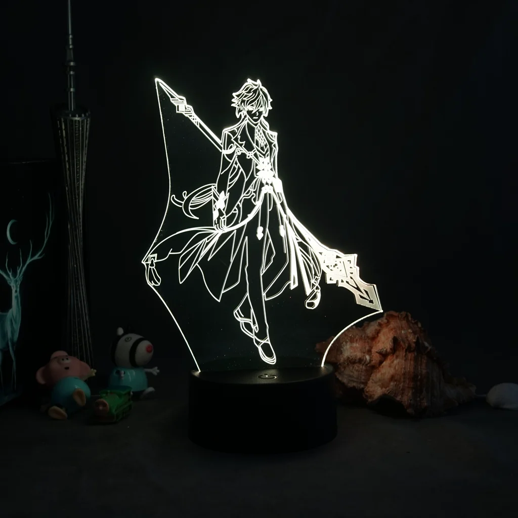 

Genshin Impact 3D Night Light Illusion Lamp Hot Game Light for Bedroom Decor LED Light Atmosphere Bedside Night Lamps Kids Gift