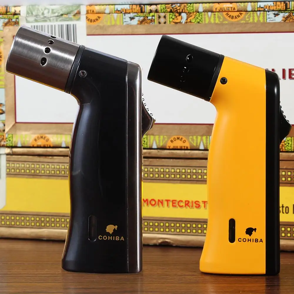 Газовая зажигалка COHIBA Бутановая Зажигалка для перезаправки 4 фонарь