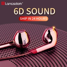 Langsdom E6U 3,5 мм наушники с микрофоном Hifi Hаушники проводные наушники для компьютера iphone Xiaomi Huawei Meizu Samsung