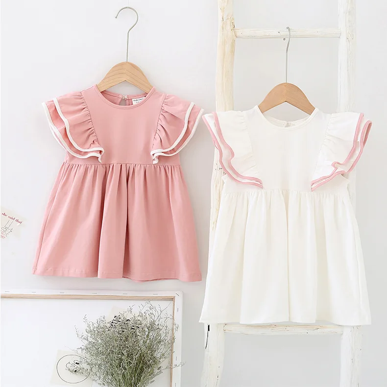 Children Summer Dresses Kids Baby Girls Ruffles Sleeveless Cotton A-line for Princess Little Clothing | Детская одежда и обувь