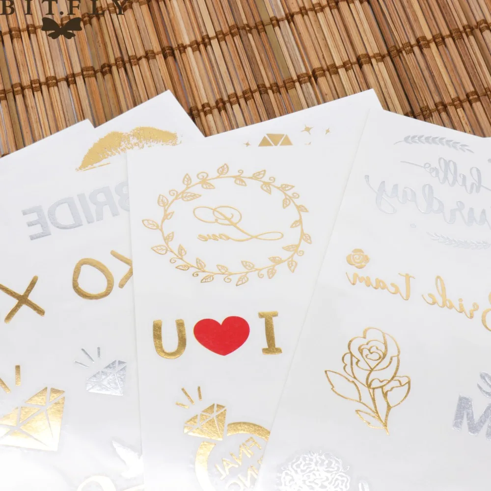 BIT.FLY водонепроницаемые девичьи вечерние украшения для невесты тату наклейки