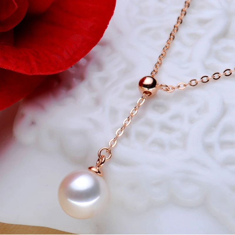 Женская цепочка с имитацией жемчуга под розовое золото | Украшения и аксессуары