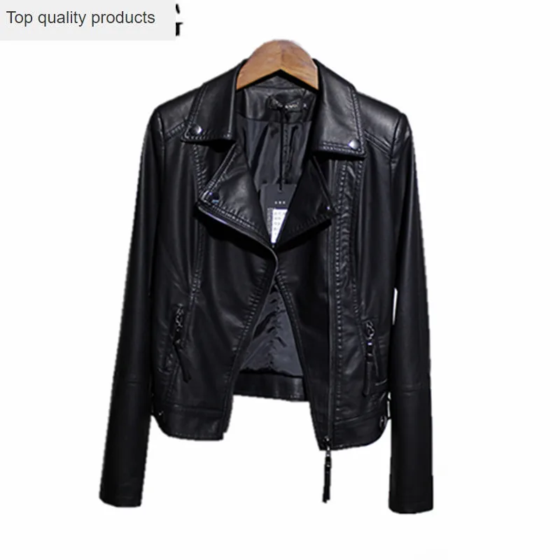 Faux Leather Jacket Female Spring Autumn 2020 Short Zippers Ladies Jackets Motor Black PU Leather Coats For Women YQ256